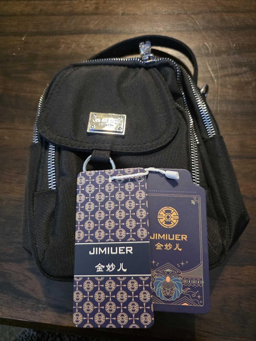 Unisex Canvas Crossbody Black Bag With Lots Of Zippered Compartments - Brand New